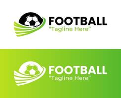 Modern Football Logo in Green and White for Sports Teams and Events Branding vector
