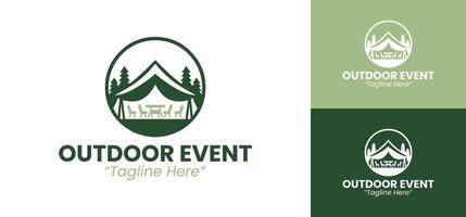 Dynamic Green Outdoor Event Logo for Eco-Friendly Event Branding vector