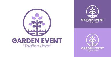 Charming Lilac Garden Event Logo for Floral Event Branding and Identity vector