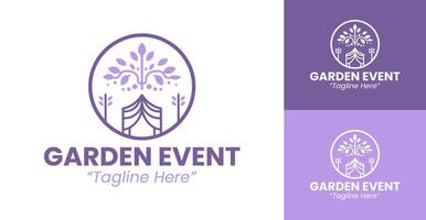 Elegant Lilac Garden Event Logo for Branding and Event Promotion vector