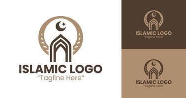 Creative Minimalist Islamic Logos with Brown Color for Corporate Branding and Identity vector