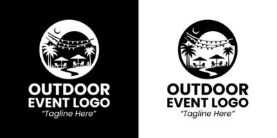 Stylish Black and White Outdoor Event Logo for Nature and Event Branding vector