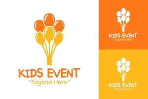 Energetic Orange Kids Event Logo for Party and Brand Promotion vector