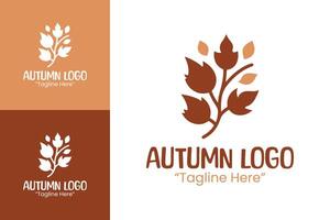 Stylish Autumn Logo with Leaf Design for Fall Event Branding and Identity vector
