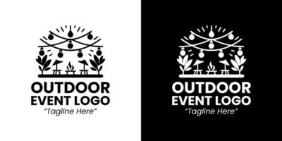 Black and White Outdoor Event Logo for Adventure and Nature Branding vector