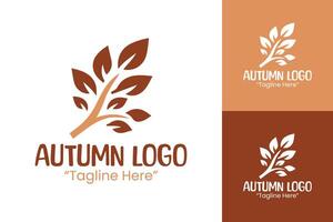 Elegant Autumn Logo with Leaf Design for Seasonal Branding and Events vector