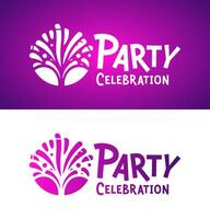 Stylish Purple Gradient Party Celebration Logo for Fun Event Branding vector