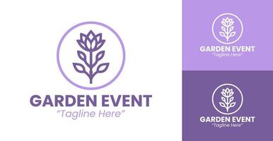 Modern Lilac Garden Event Logo for Stylish Branding and Event Promotion vector