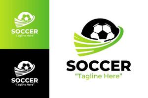 Dynamic Soccer Logo Design with Green Gradient and Black Accents vector