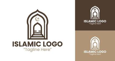 Contemporary Islamic Logo Featuring Arabesque Mosque Design for Identity vector