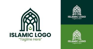 Exclusive Dome and Crescent Logo for Modern Islamic Event Branding vector