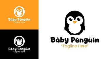 Modern Baby Penguin Logo Design for Kids Branding and Fun Events vector