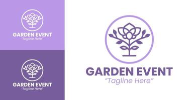 Unique Lilac Garden Event Logo for Nature-Themed Event Branding vector