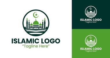 Islamic Branding Logo with Mosque and Crescent for Event Promotion vector