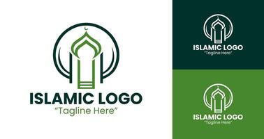 Stylish Islamic Logo with Unique Green Elements for Branding vector
