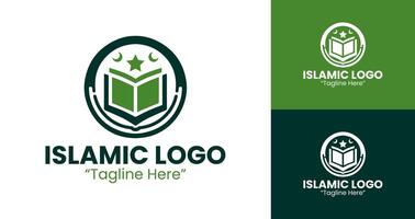 Modern Minimalist Islamic Quran Logo with Geometric Frame for Modern Branding and Events vector