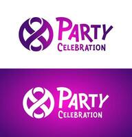 Elegant Purple Gradient Party Celebration Logo for Branding and Event Promotion vector