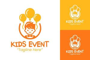 Vibrant Orange Kids Event Logo for Fun and Creative Party Branding vector