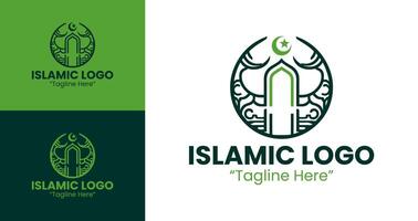 Unique and Versatile Islamic Logo in Green for Branding Solutions vector