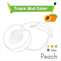 Handwriting Practice. Trace And Color The Peach Food Which Is Perfect. Illustration Vecteezy vector