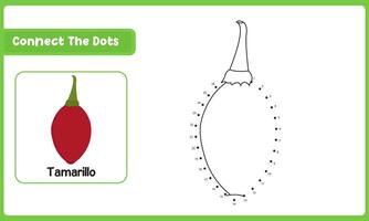 Connect The Dot Tamarillo Food Dot To Dot Educational Game vector