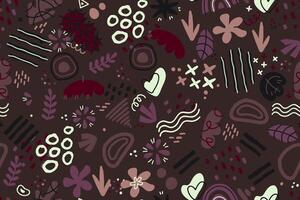 seamless pattern flat abstract doodle design background vector