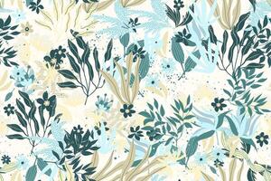 seamless pattern flat abstract floral concept background vector