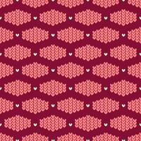 The pattern exudes a cozy and romantic feel. A lovely and repetitive motif of knitted hearts vector