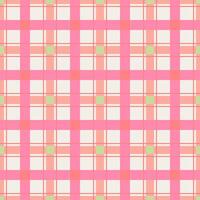 A soft pink and green plaid pattern, perfect for a cozy design vector