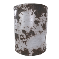 Metal drum with rusty texture isolated on transparent png
