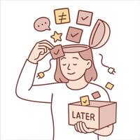 Organizing thoughts and tasks in creative way can enhance productivity and reduce stress vector