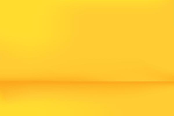 Yellow studio background. Empty room or space for product, backdrop and presentation