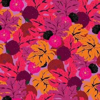 un modelo con vistoso hojas y bayas vector