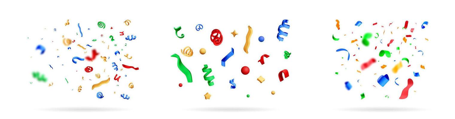Colorful confetti and serpentine set