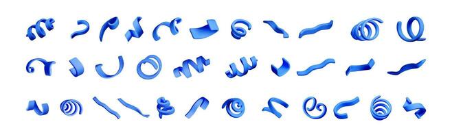 Collection of blue ribbon designs vector