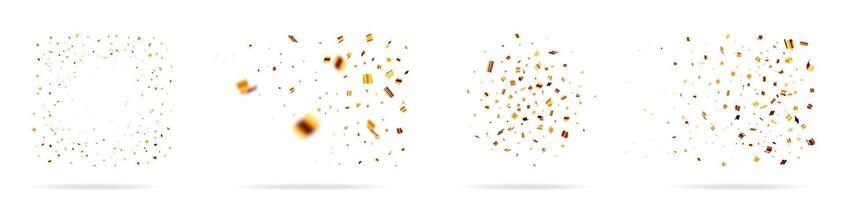 Golden particles on white background vector