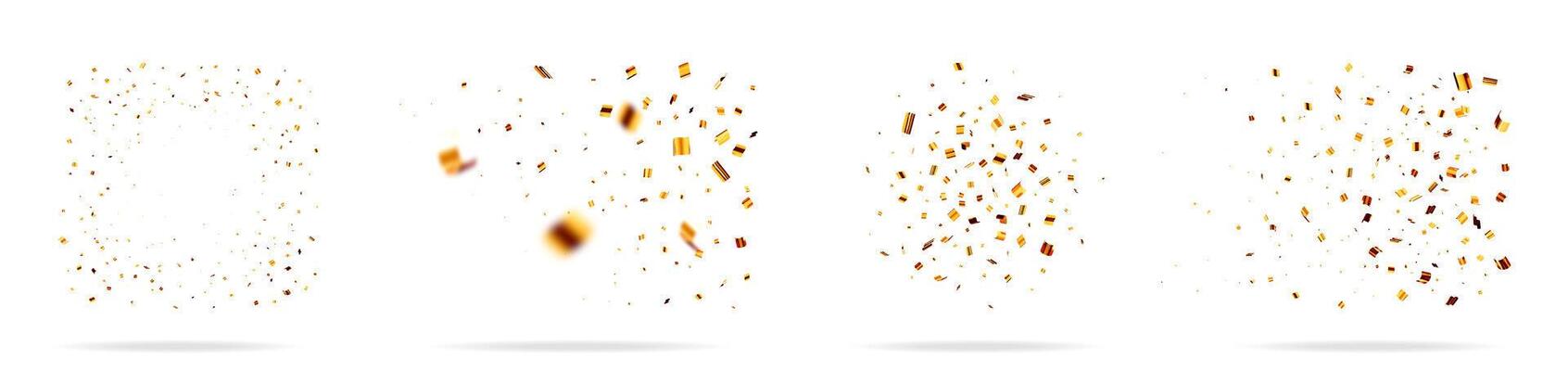 A set of golden confetti particles falling