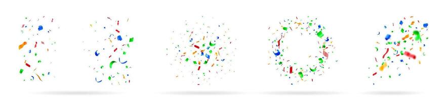 3d of colorful confetti particles vector