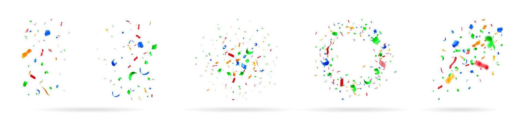 3d of colorful confetti particles