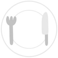 plate with fork and knife icon on transparent background png