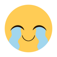 Yellow emoji with a smiling face with tears of joy png