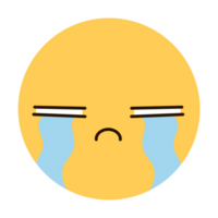 Sad crying emoji on transparent background png