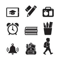 Education Related Black and white Icon Set illustration vector