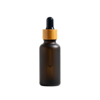 Amber Dropper Bottle with Gold Cap for Essential Oils Isolated png