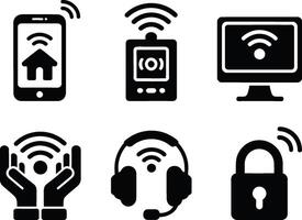 Wireless Connectivity Icons for Smart Home and Devices vector