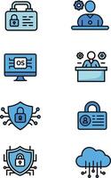 Cybersecurity and Data Privacy Icon Collection vector