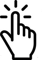 Click or Tap Gesture Line Icon vector