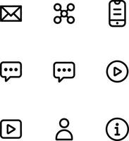 Minimalist Communication and Media Icon Set vector