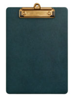 Dark Green Textured Clipboard with Gold Clip for Document Holding png
