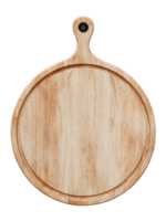 Round Wooden Cutting Board with Handle and Smooth Surface Design png
